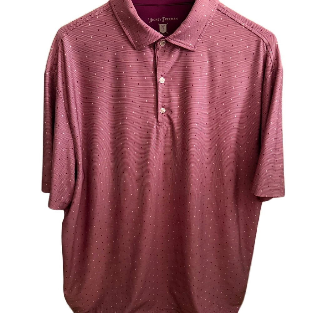 Hickey Freeman Men’s Golf Polo Plum/Maroon Shirt. Size Large